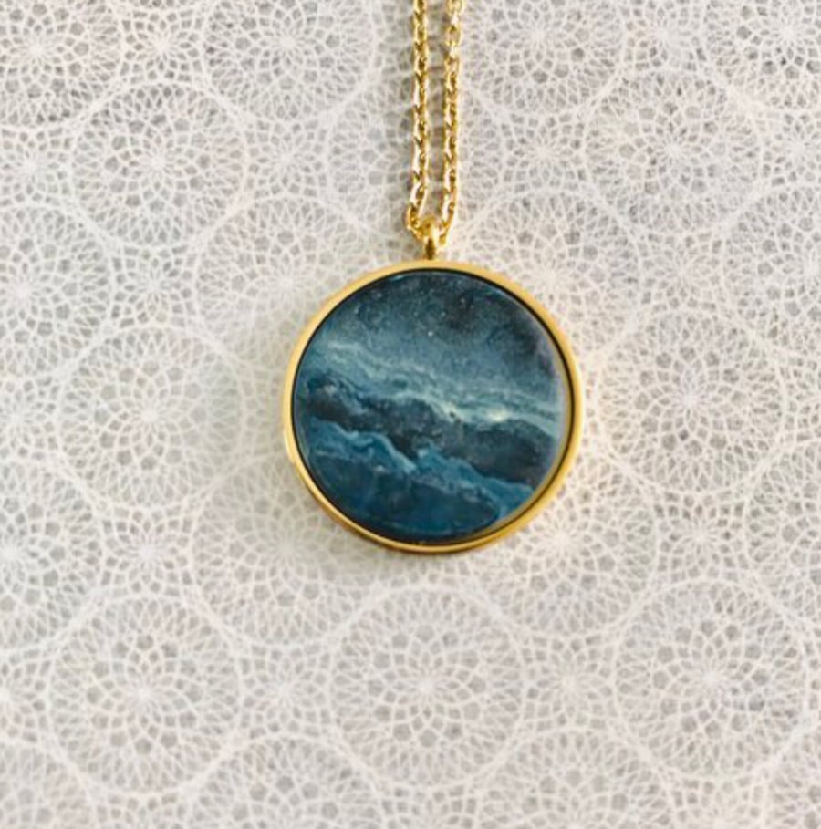 Polaris Steel Gold Pendant Necklace