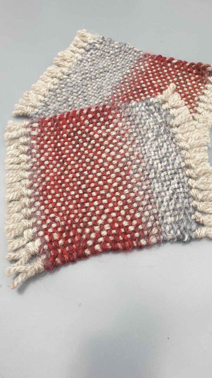 'Horizons'   - a pair of hand woven coasters
