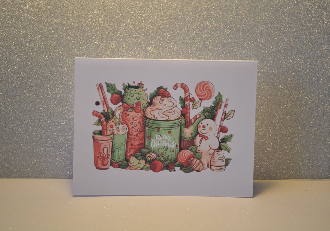 Handmade Christmas Card – Festive Sweet Treats Design