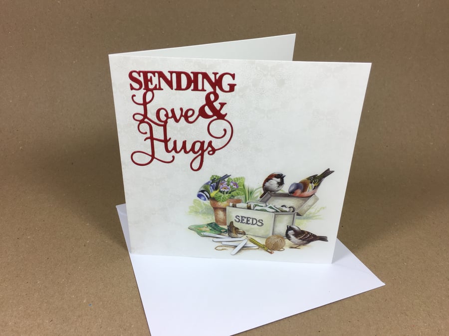 Sending Love & Hugs Greetings Card Free postage within the UK