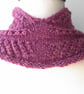 Cowl, Scarf, Neckwarmer, or Kerchief Cowl, Handspun, Knitted, Pink Merino  - Image 4