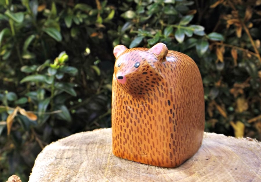Little Brown Bear  Polymer Clay Animal Figure