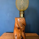 Handcrafted rustic log table lamp