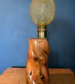 Handcrafted rustic log table lamp