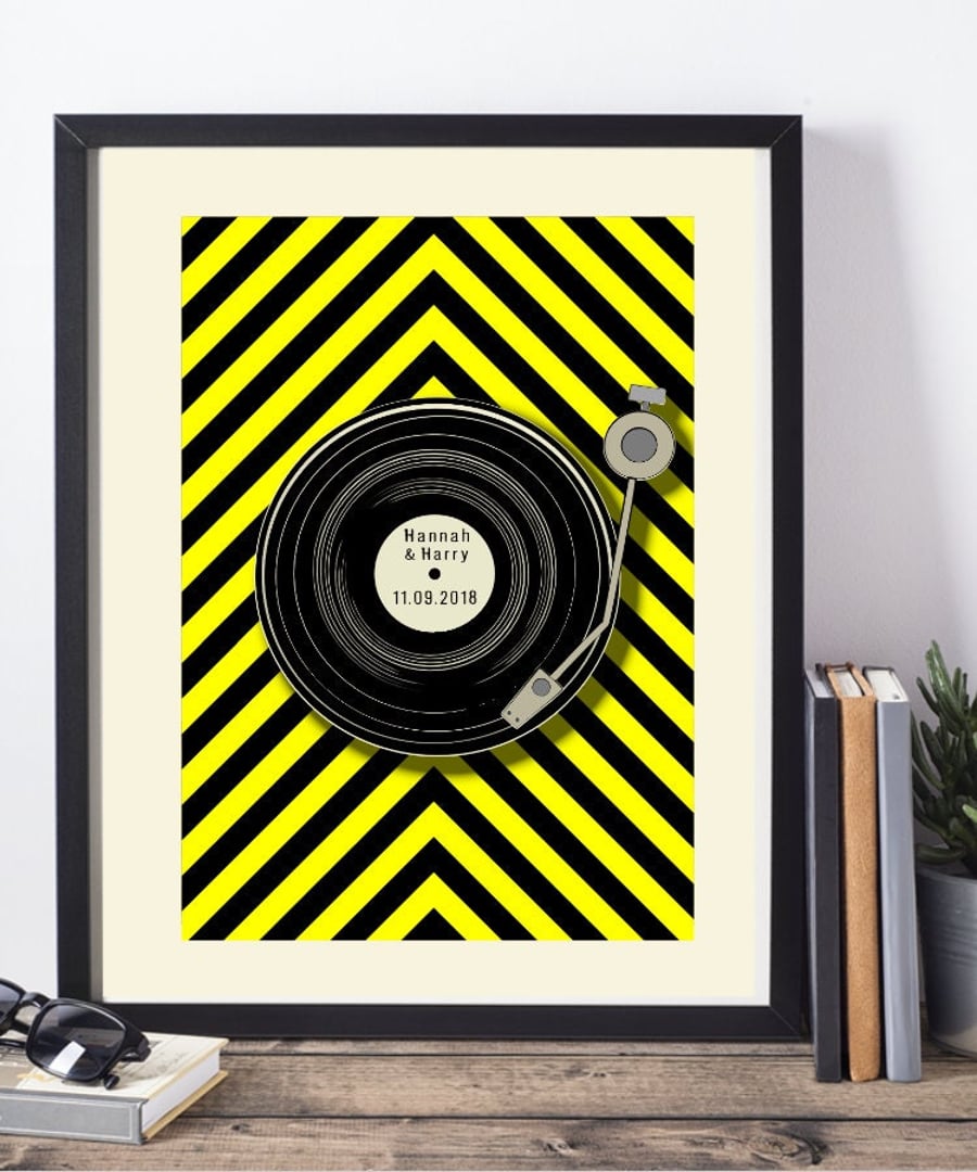 Personalised SoberversaryWeddingBirthday Print, Gift for vinyl music lover, Haci