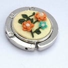 Handcrafted Peach floral Bag Hanger