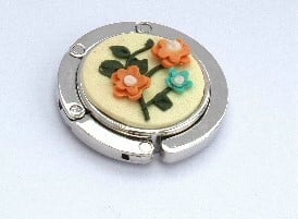Handcrafted Peach floral Bag Hanger