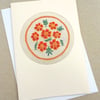 October Birthday Embroidered French Marigolds Card 