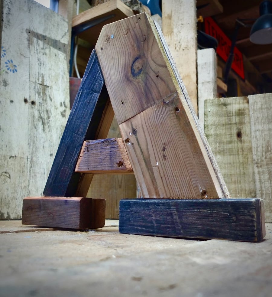 Reclaimed & Rustic Wooden Letter A
