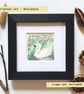 Miniature - Swan on a lily pond, original art, bird miniature