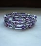 MAUVE, PURPLE, GREY AND SILVER MEMORY WIRE BRACELET.  871 - Image 1