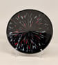 Black and Coloured 'Frit Stretch' Fused Glass Bowl