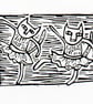 Lino print - Mini Cat Ballet - Image 3