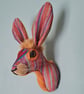 Faux hare head wall mount in multi coloured lurex - Ziggy Haredust - Image 4