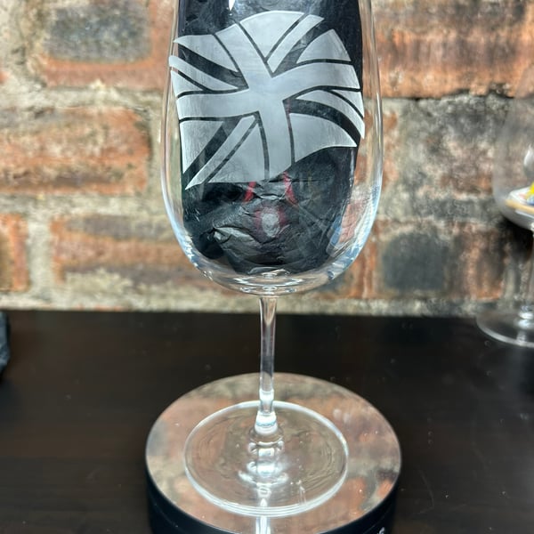 Hand Etched Union Jack