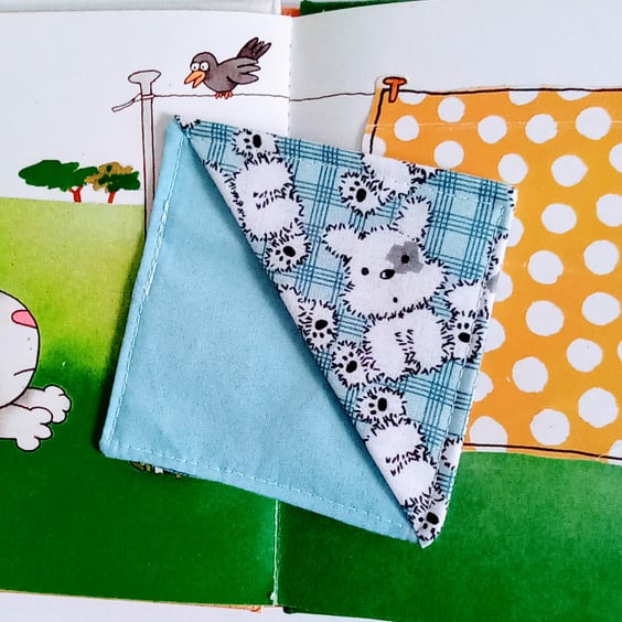 Corner bookmark, children's bookmark, dog, book lover, stocking filler