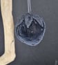 Black velvet Strawberry handbag charm, keyring  - Image 1