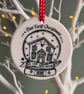 Illustrated Ceramic Circle Our First Christmas in Our New Home 2025 Decoration 