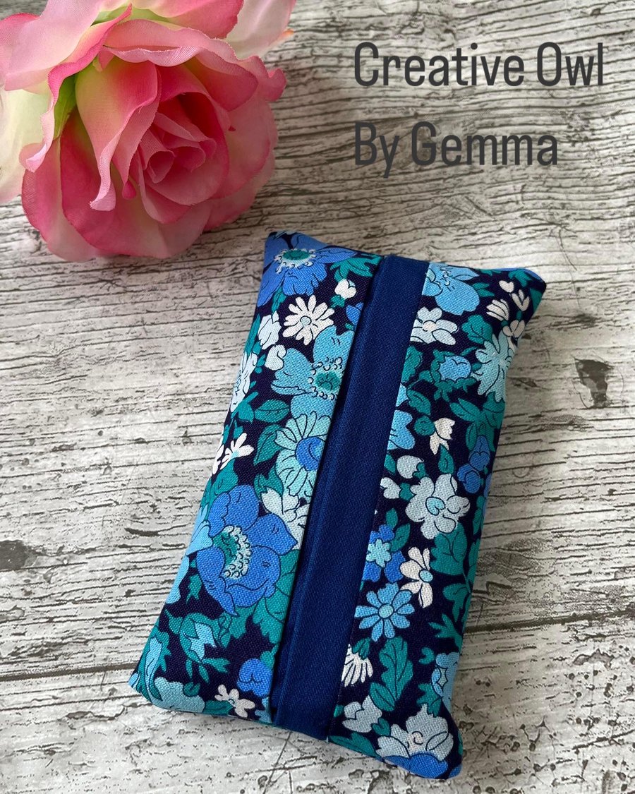 Liberty Fabric Pocket Tissue Holder - Travel Tissue Case - Reusable Tissue Pouch
