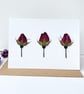 Handmade Real Pressed Rose Bud Greeting Card, Wedding, Anniversary, Birthday - Image 3