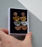 Statement earrings in walnut wood with silver and gold mirror acrylic - Image 5