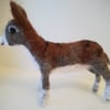 Donkey needle felted wool sculpture gift collectables OOAK 