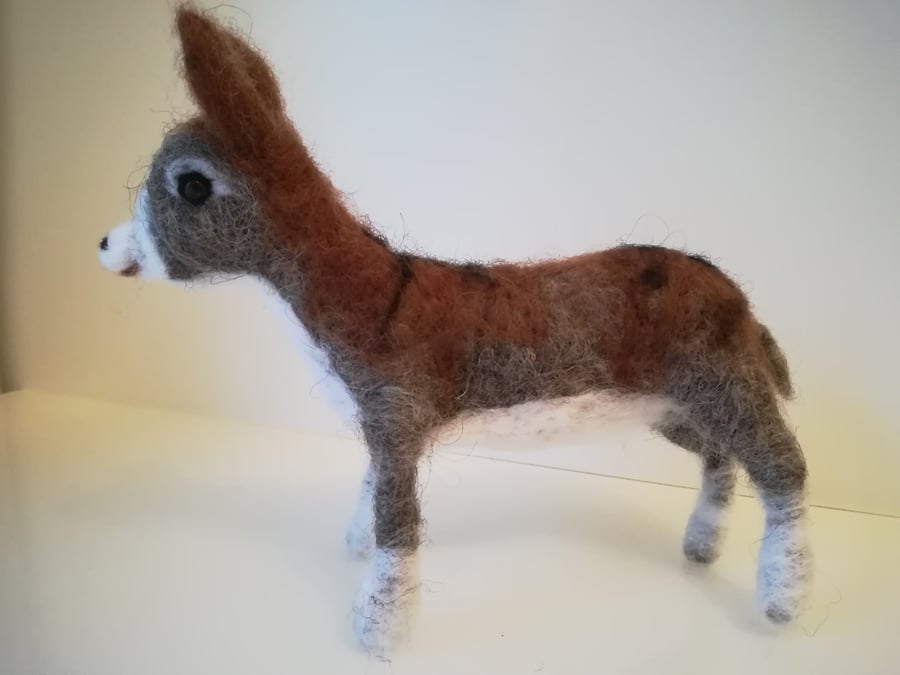 Donkey needle felted wool sculpture gift collectables OOAK 