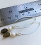 Labradorite Pearl Sterling Silver long earrings Handmade in England, Metalsmith - Image 5