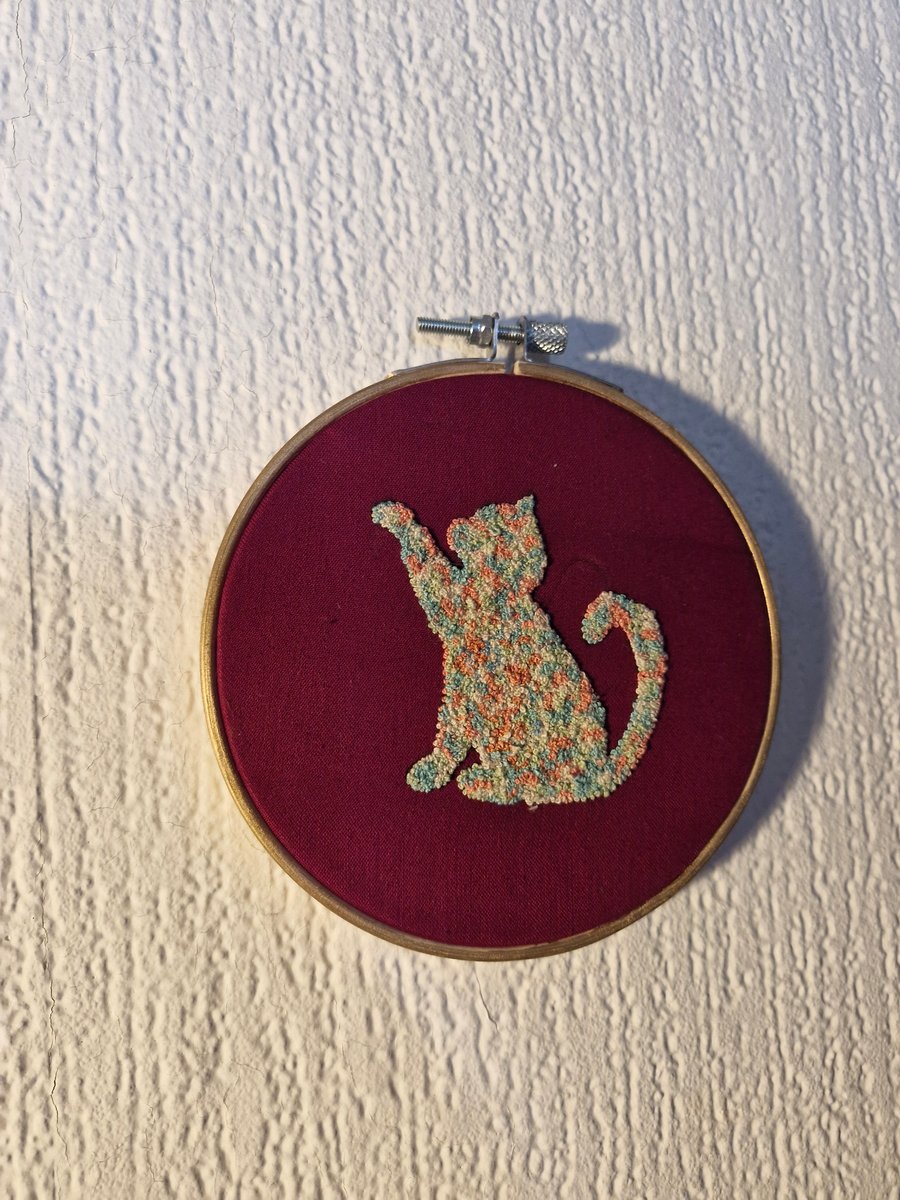 Pastel Cat Silhouette - 5" hoop 