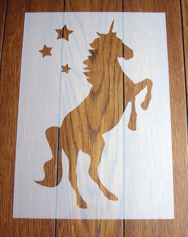 Unicorn Stencil Mask Reusable PP Sheet for Arts & Crafts, DIY