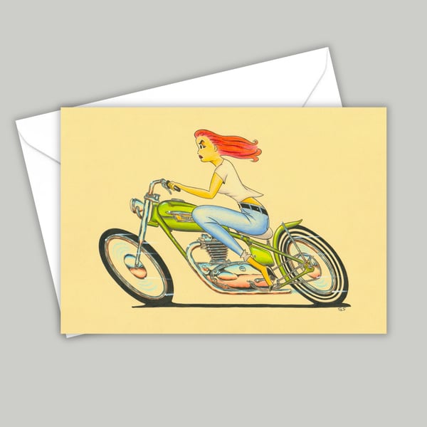 Mid Century Style Retro Art Card, All Occasion Greeting Card, Blank Inside