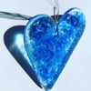 Blue Fused Glass Heart