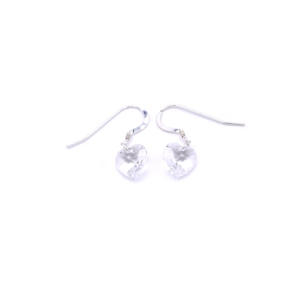 Swarovski crystal earing; heart shaped; love token