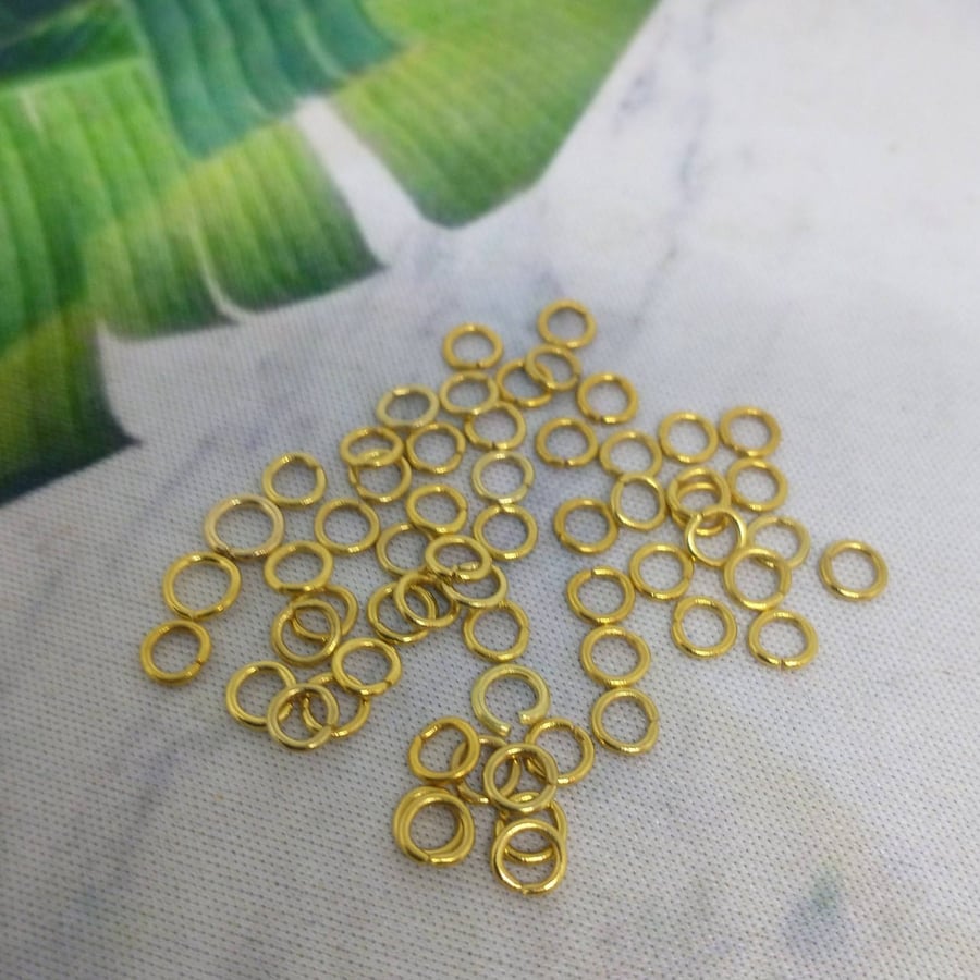 Gold Plated Jump Rings 4mm x 100