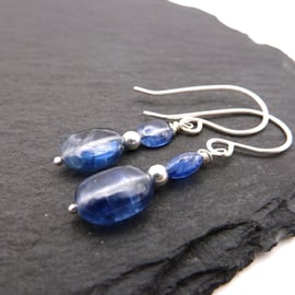 sterling silver earrings kyanite gemstone jewellery