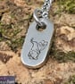 FLOWER GNOME Hand Stamped Pewter Necklace - Image 2