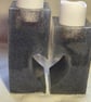 Broken heart candlelight holder black glitter 2 parts  - Image 5