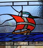 Stained glass sailing boat suncatcher