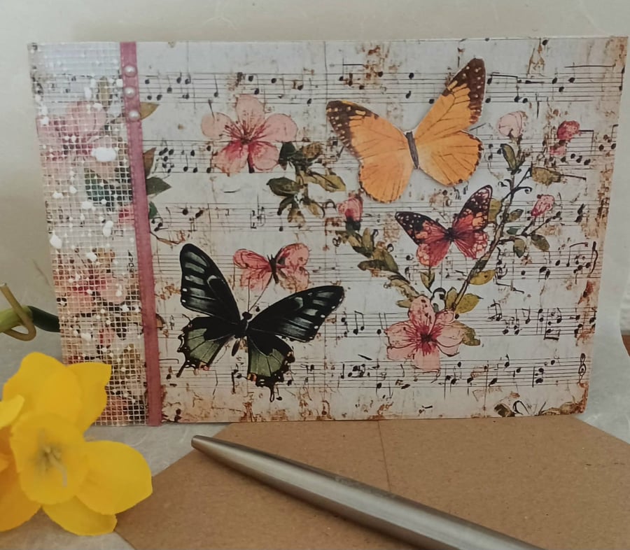 Handmade Mixed Media Butterfly Card