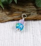Lilac Rose Glass Bead Pendant, Sterling Silver with Amethyst - Chain is Optional - Image 2