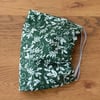 Festive Face Mask - Dark Green and White Holly 