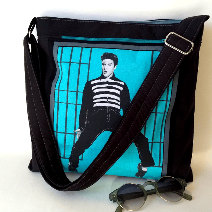 Elvis crossbody bag with image from Jailhouse Rock