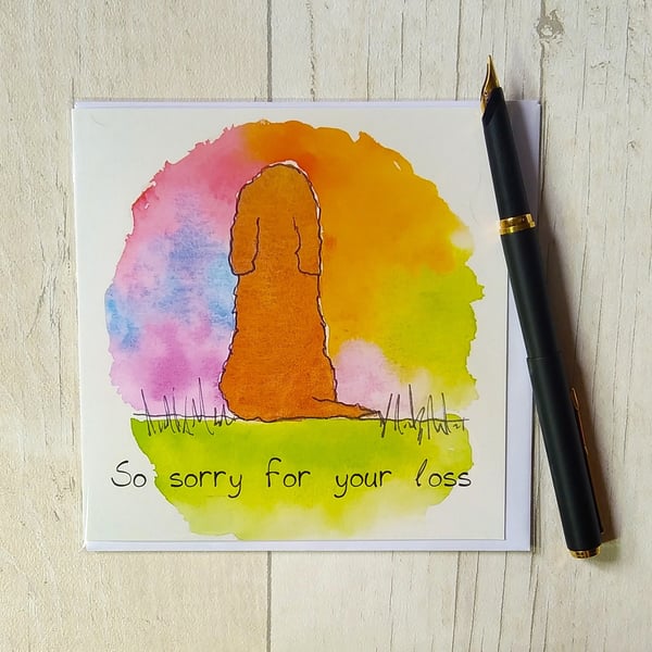 Cocker Spaniel  sympathy card. Cocker Spaniel loss card, dog bereavement card.