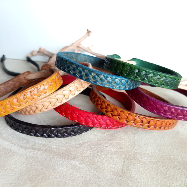 Friendship Bracelet, Custom Leather Bracelet for Women, Men and Children, Hand T