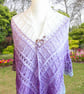Crochet ombre acrylic shawl in shades of lilac, grey and white. Crochet shawl. - Image 6
