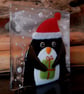 Handmade Fused Glass 'Christmas Penguin' T Light Holder - Image 3
