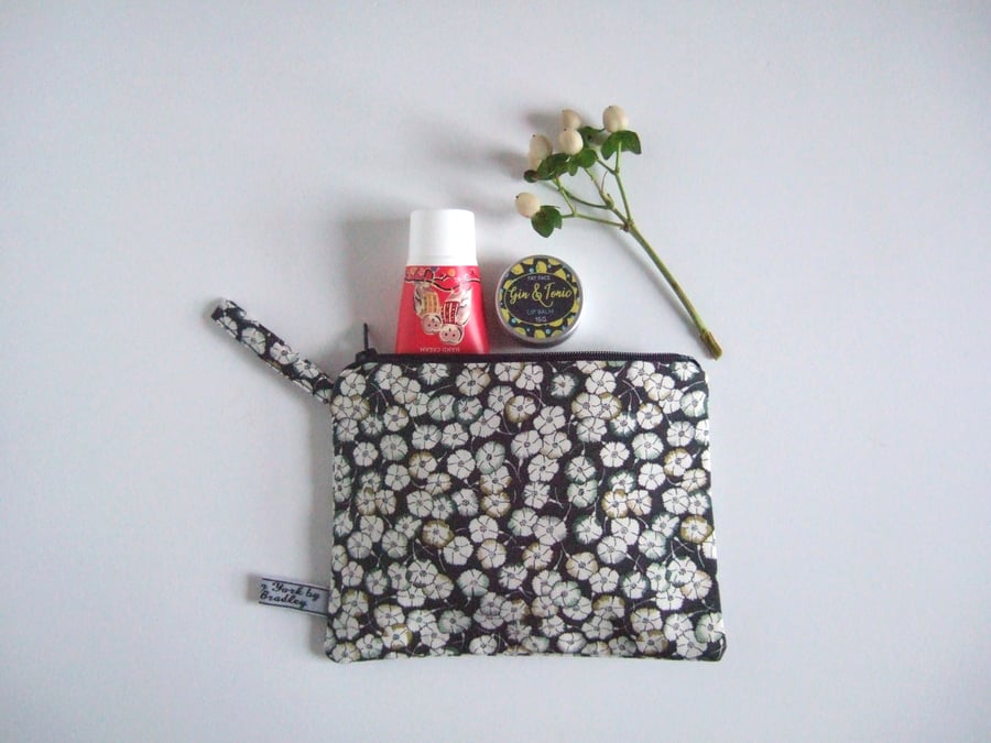 Make up bag or purse in a floral Liberty print.
