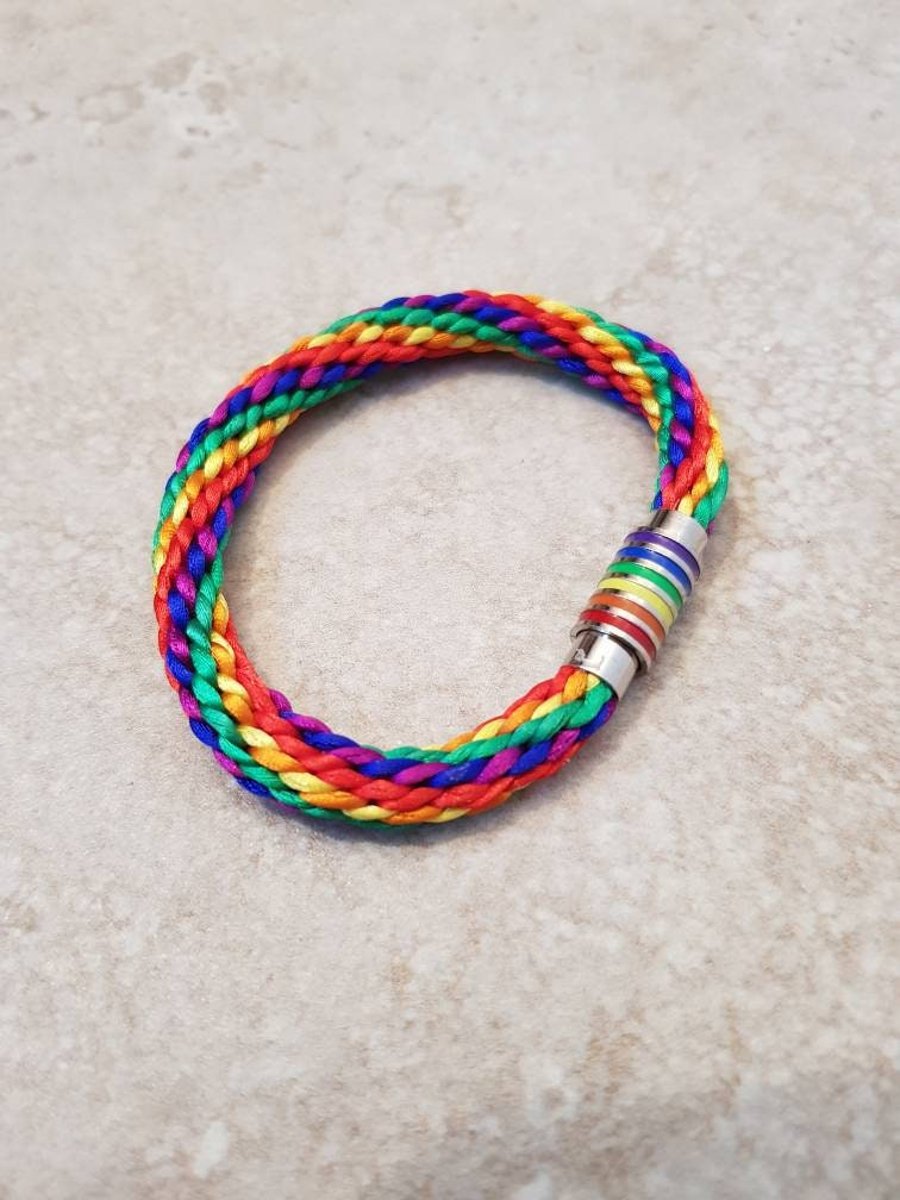 Magnetic Rainbow Bracelet, Pride Bracelet, Handmade Friendship Bracelet, LGBT Br