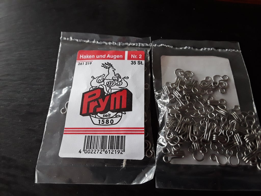 No.2 Hook & Eyes PRYM 261 219 VALUE PACK x 35 sets