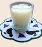 Raven Candle Mat - Embroidered Gothic Bird Home Decor - Image 2